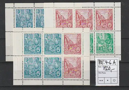 DDR: Heftchenblätter 4-6 A, ** (MNH)