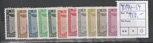 Dt. Reich Dienstmarken 144 - 154, postfrisch (MNH)