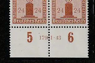 Dt. Reich Dienstmarke 163, 4er-Block, mit HAN, postfrisch (MNH)