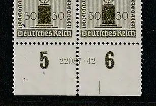 Dt. Reich Dienstmarke 164, 4er-Block, mit HAN, postfrisch (MNH)