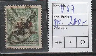 Dt. Reich Dienstmarke D 87, gestempelt, geprüft