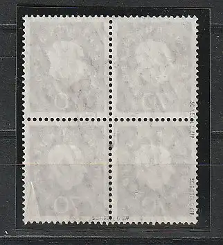 Bund: 70 Pfg. Heuß III im 4-er-Block, gest., geprüft