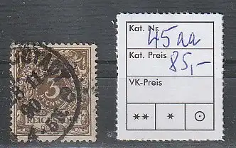 DR Nr. 45 in der Farbe aa, gestempelt, geprüft