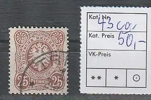 DR Nr. 43 in der Farbe ca, gestempelt, geprüft