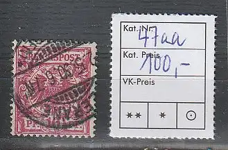 DR Nr. 47 in der Farbe aa, gestempelt, geprüft