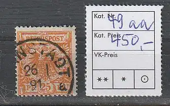 DR Nr. 49 in der Farbe aa, gestempelt, geprüft