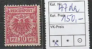 DR Nr. 47 in der Farbe da, postfrisch, Befund