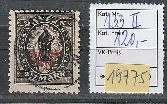 DR/Infla: Nr. 133 II (Steindruck) vom OR, geprüft