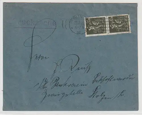 Infla: Drucksache mit senkr. Paar 243 in b-Farbe, geprüft