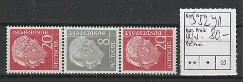 Heuß-Zusammendruck S52 YII, postfrisch **, geprüft