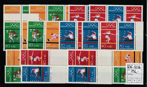 Olympiade 72 - komplett alle Zusammendrucke, postfrisch ** (MNH)