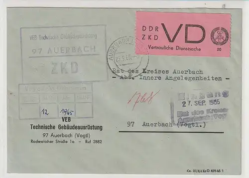 Vertrauliche Dienstsache Nr. 2 auf kleinform. Brief, geprüft