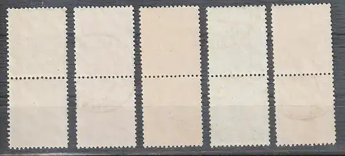 Fünfjahrplan I: 5 versch. senkrechte Paare, gestempelt