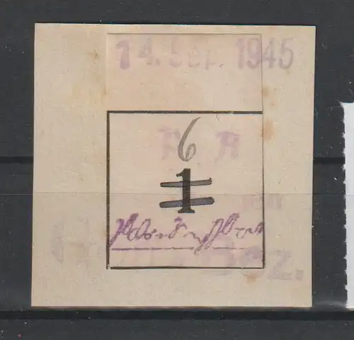 Großräschen Gebührenzettel V22 IU, Briefstck, geprüft Kunz BPP