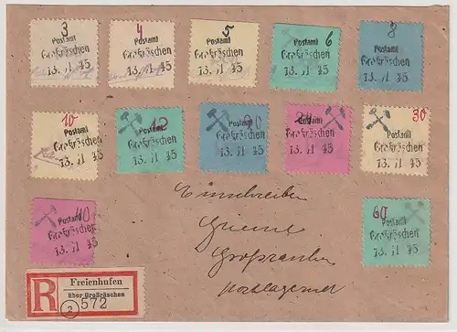 Großräschen Nr. 1 - 12 auf Briefumschlag