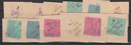 Großräschen Nr. 1 - 12 auf Briefstücken