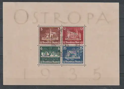 3.Reich: OSTROPA-Block, SSt., Attest Schlegel