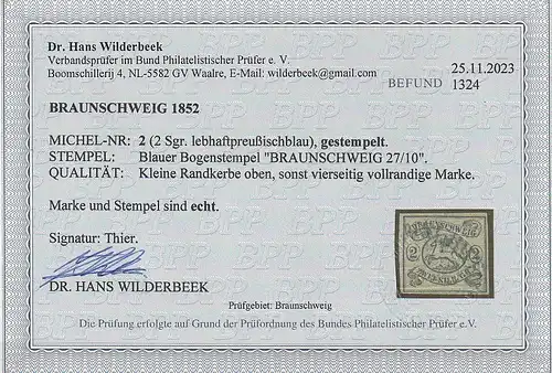 Braunschweig Nr. 2, gest., Befund Wilderbeek BPP