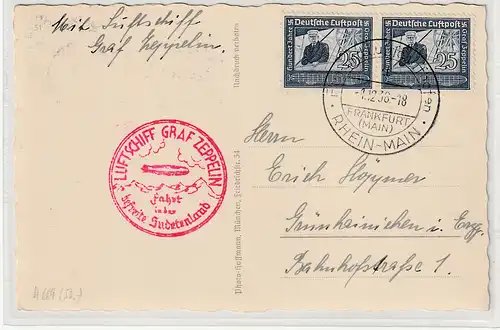 Zeppelin: Fahrt ins befreite Sudetenland mit MeF. Nr. 669