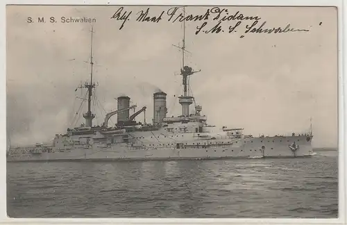 Marine-Schiffspost Nr. 141a - SMS "Schwaben"