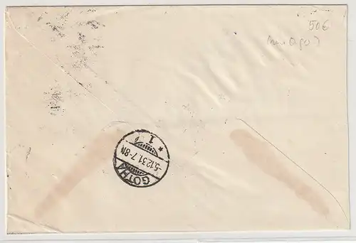 50 Pfg. Holstentor (Michel Nr. 462) als EF auf R-Brief
