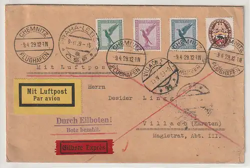 Eilboten/Luftpostbrief nach Österreich mit u.a. Mi.-Nr. 429