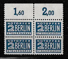 Zwangszuschlagmarke 8Y im ** Viererblock, Befund