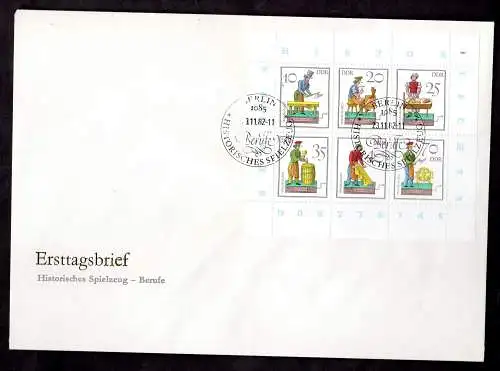 DDR, FDC  Kleinbogen "Historisches Spielzeug III"