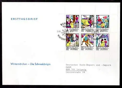 DDR, FDC  Kleinbogen "Die Schneekönigin"