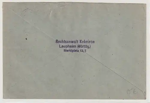 5 Pfg. Posthorn in zwei Paaren portorichtig auf Fernbrief, gepr.