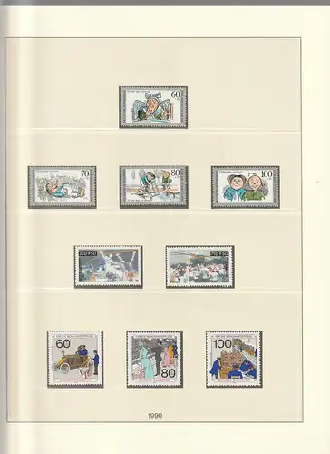 BRD-Sammlung ** in 5 neuw. Lindner-Vordruckalben (bis 1998)