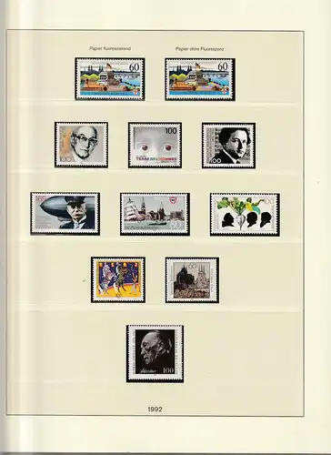 BRD-Sammlung ** in 5 neuw. Lindner-Vordruckalben (bis 1998)