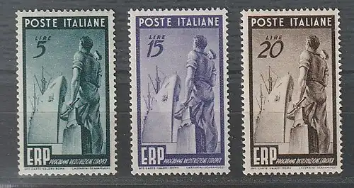 Italien - Europa-Vorläuferausgabe 1949 (Marshallplan), postfrisch (MNH)