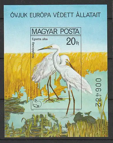 Ungarn - Block Europ. Naturschutz, geschnitten, postfrisch (MNH)