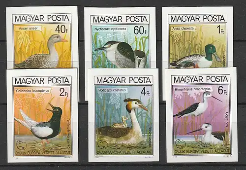 Ungarn - Europ. Naturschutz (Vögel), geschnitten, postfrisch (MNH)