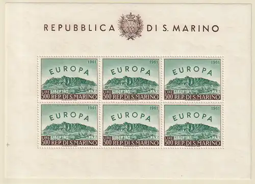 San Marino - Europa-Marke 1961 im Kleinbogen, postfrisch (MNH)