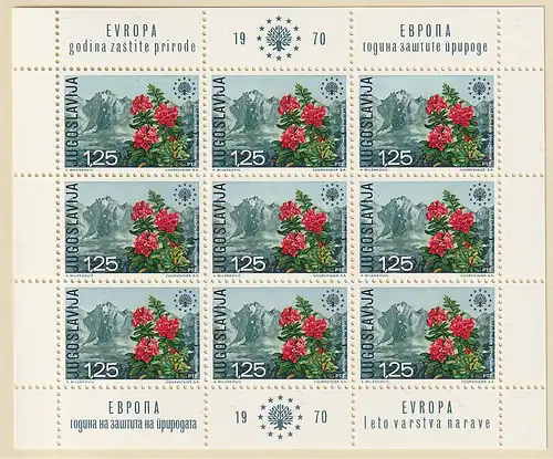 Jugoslawien - Naturschutzjahr 1970 in Kleinbögen, ** (MNH)