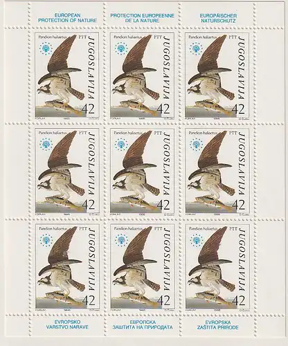 Jugoslawien - Naturschutzjahr 1985 (Vögel) in Kleinbögen, ** (MNH)