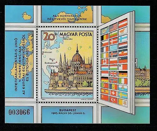 Ungarn - Block KSZE mit rücks. Aufdruck,  postfrisch (MNH)