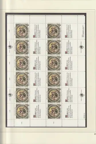 UNO-Wien-Sammlung 1979 - 1990, komplett mit Bögen, **