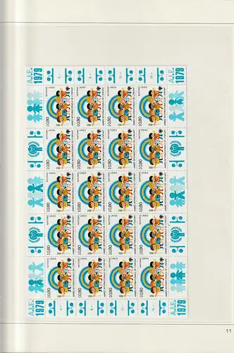 UNO-Genf-Sammlung 1969 - 1990, komplett mit Bögen, **