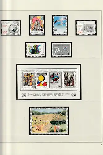 UNO-Genf-Sammlung 1969 - 1990, komplett mit Bögen, **