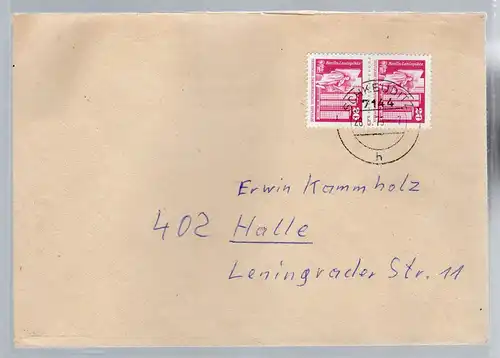 DDR. Senkr. Paar 1869/1869 auf Fernbrief