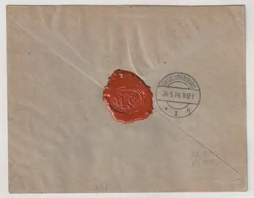 Bayern Kehrdrucke K2 und K3 auf Einschreib-Fernbrief