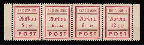 Strausberg Viererstreifen 34-37, gezähnt und geschnitten, postfrisch **