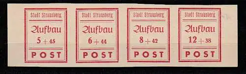 Strausberg Viererstreifen 34-37, gezähnt und geschnitten, postfrisch **