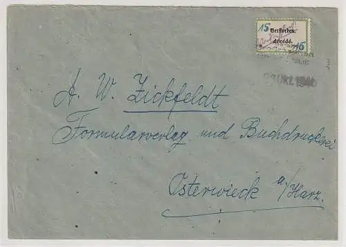 Großräschen Postzettel V 5f auf Bedarfsbrief, Befund Kunz