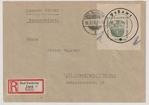 Bad Nauheim Einschreibbrief mit Nr. 7 II