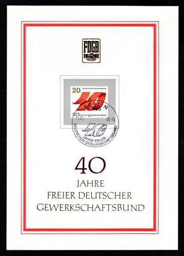 DDR-Gedenkblatt, 40 Jahre Freier Deutscher Gewerkschaftsbund