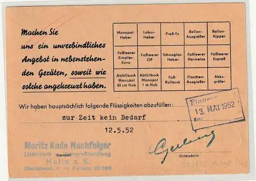 DDR Privatganzsache: PP2 B2/002, Antwortteil gelaufen